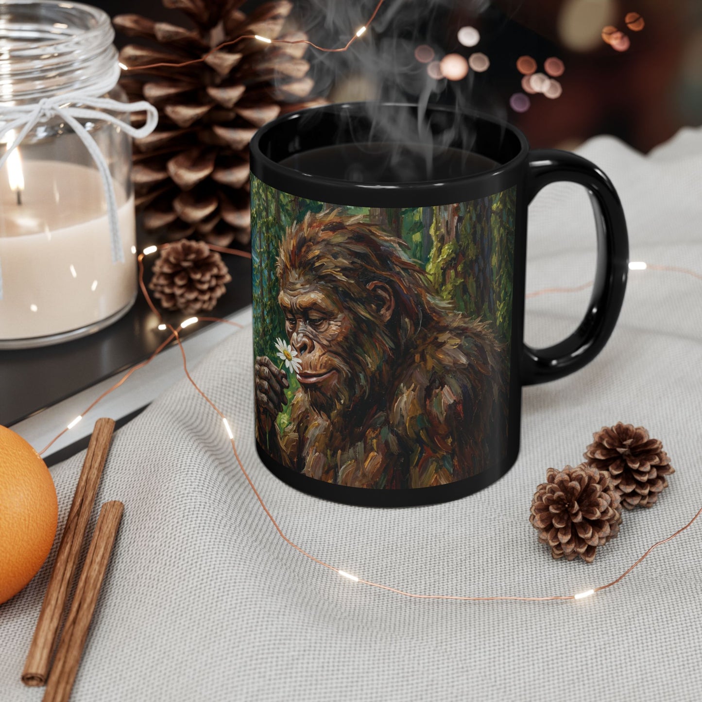 Bigfoot Forest Mug – Sasquatch Peaceful Nature Coffee Cup (11oz/15oz)