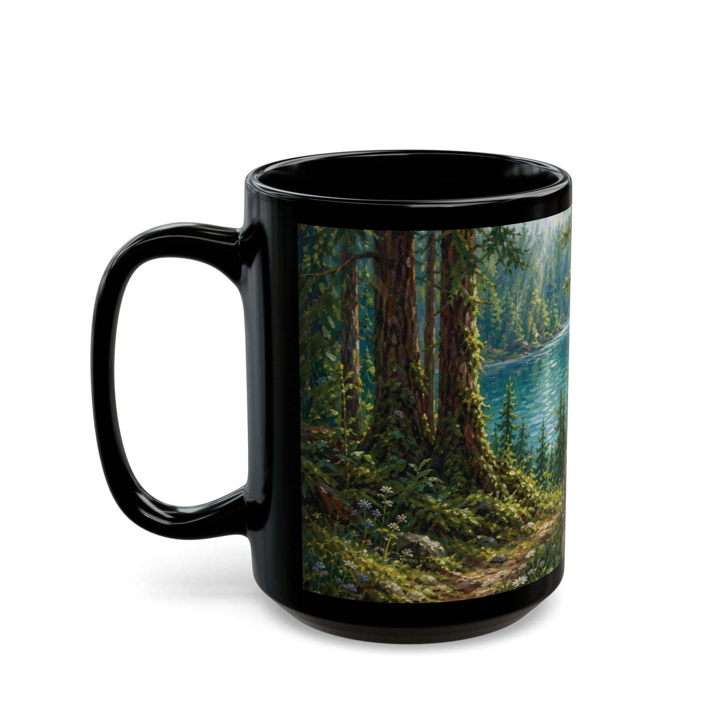 Bigfoot Forest Mug – Sasquatch Peaceful Nature Coffee Cup (11oz/15oz)