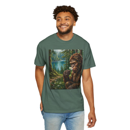 Bigfoot Meadow T-Shirt — Sasquatch in Forest Art Tee