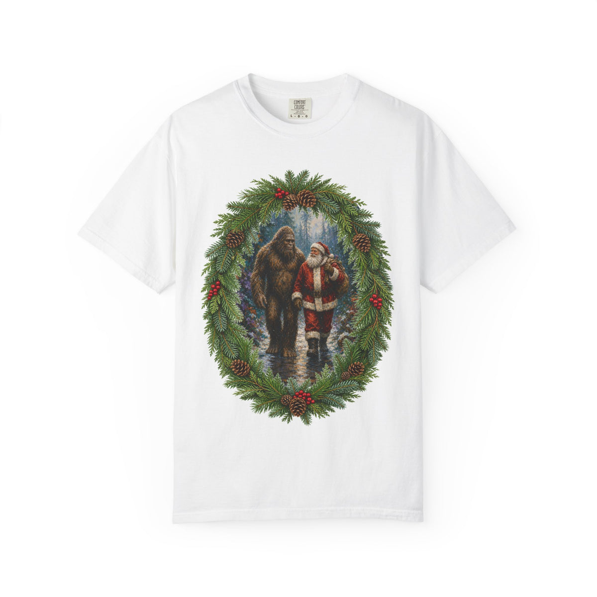 Santa & Sasquatch T-Shirt / Christmas Shirt / Bigfoot Tee