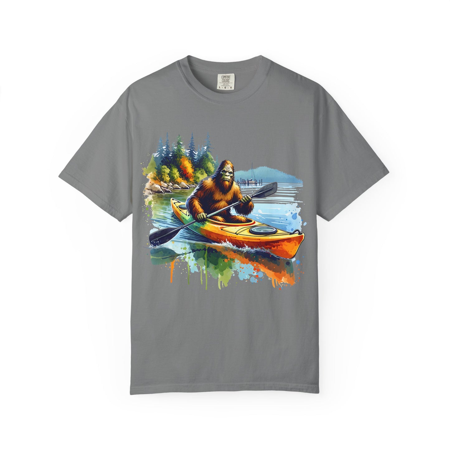 Bigfoot Kayaking T-Shirt — Funny Sasquatch Paddle Graphic Tee