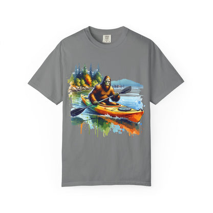 Bigfoot Kayaking T-Shirt — Funny Sasquatch Paddle Graphic Tee