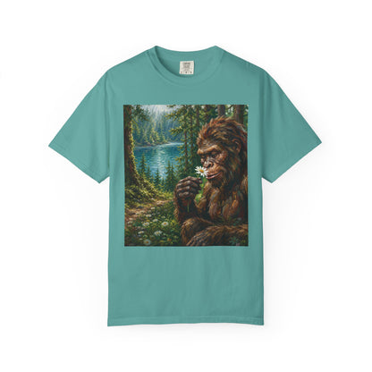 Bigfoot Meadow T-Shirt — Sasquatch in Forest Art Tee