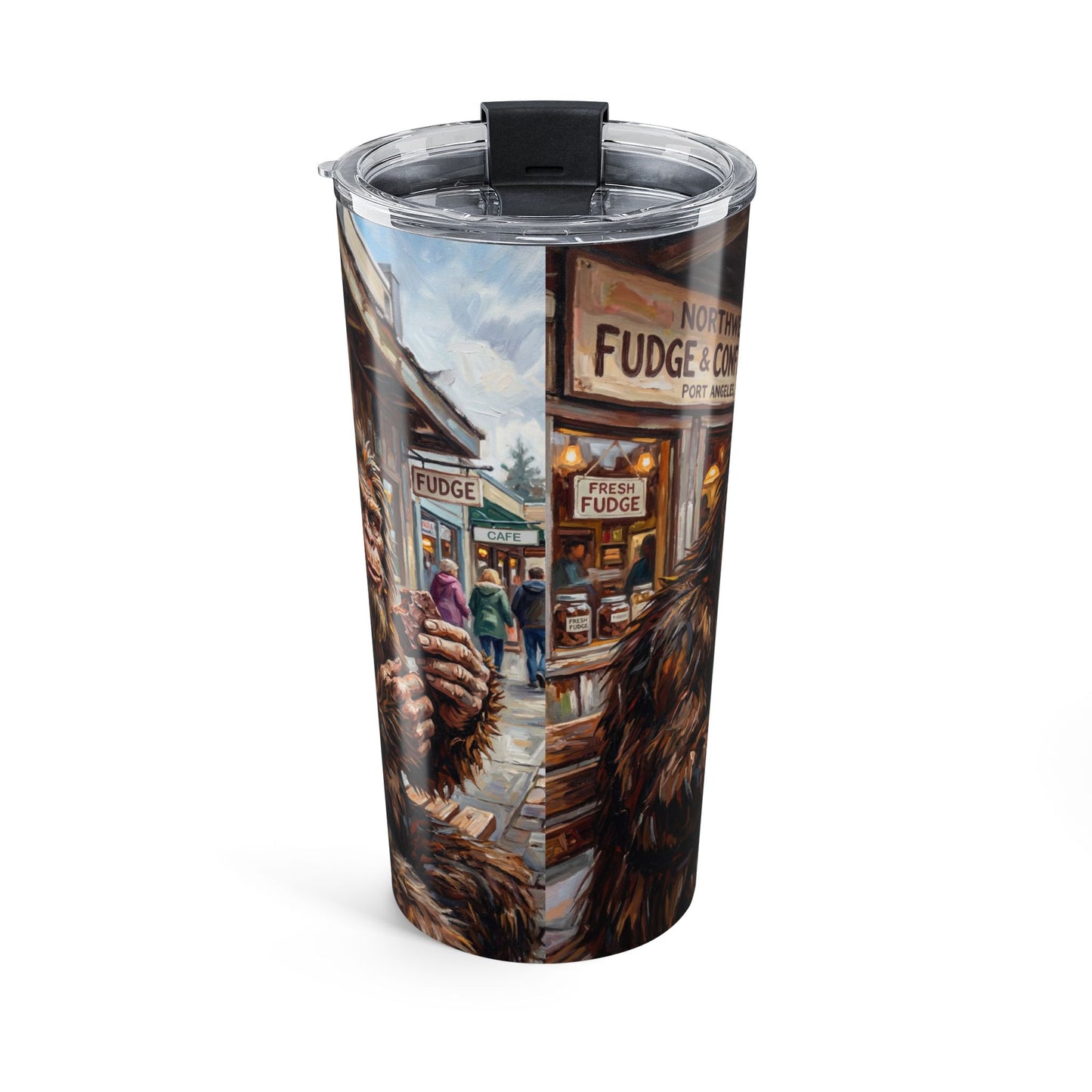 Bigfoot Fudge Shop 20oz Tumbler — Sasquatch Coffee Travel Mug