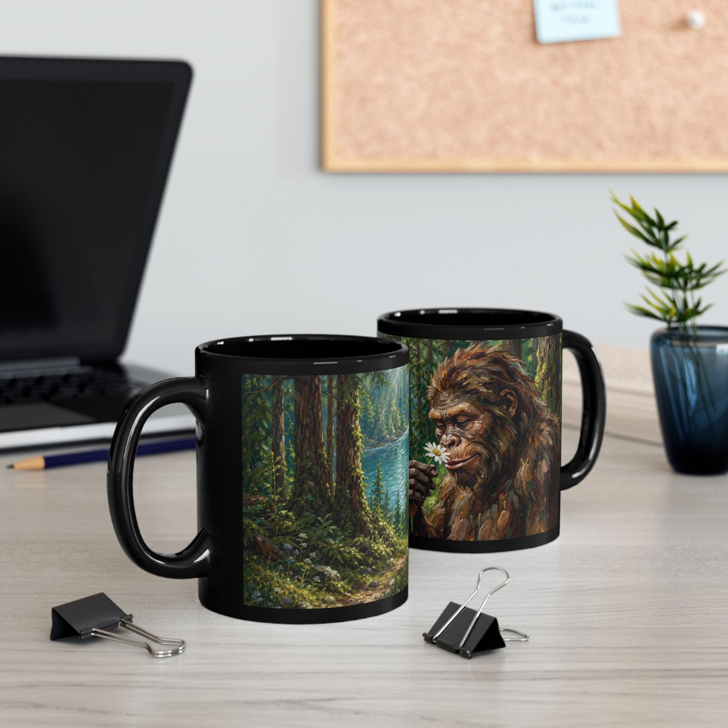 Bigfoot Forest Mug – Sasquatch Peaceful Nature Coffee Cup (11oz/15oz)