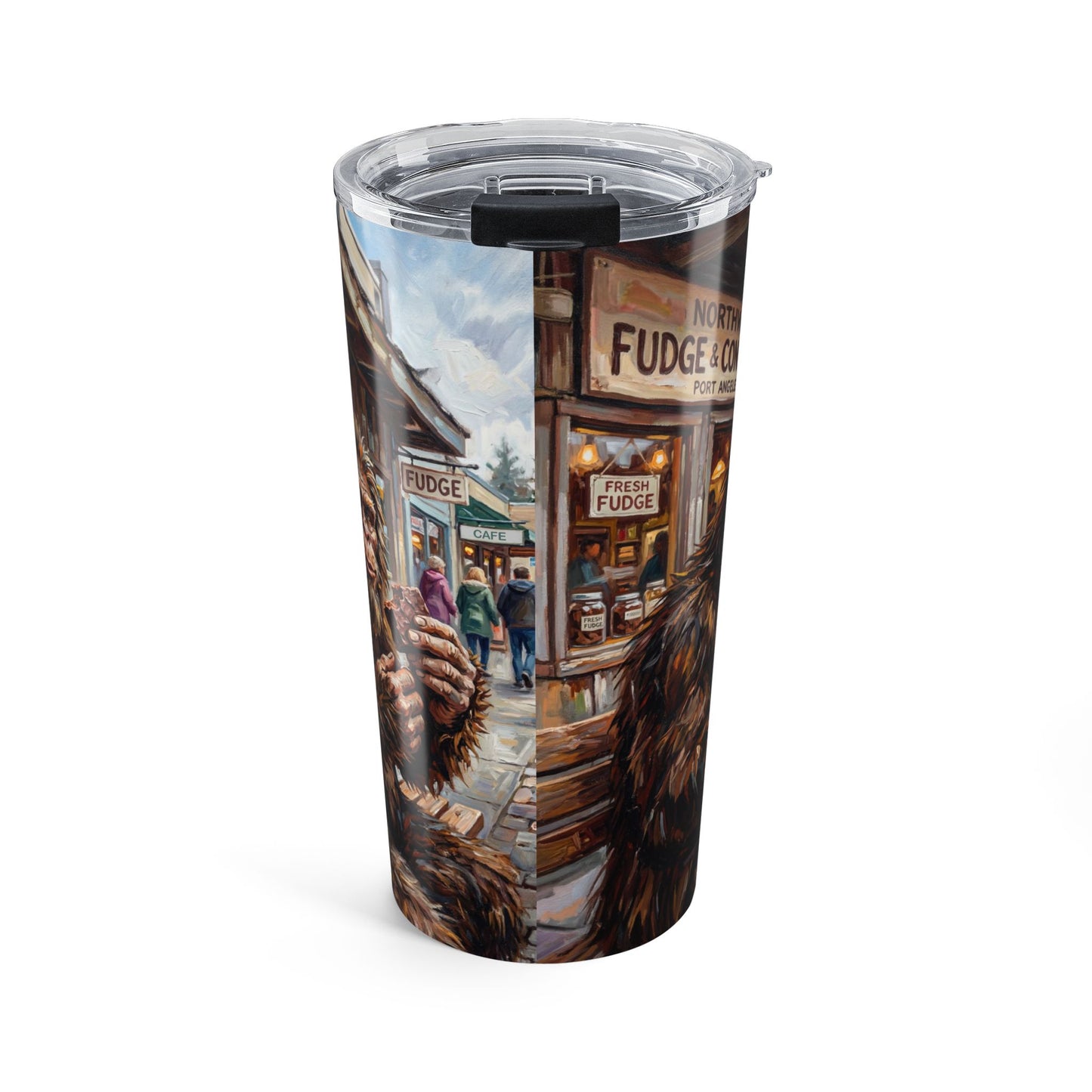 Bigfoot Fudge Shop 20oz Tumbler — Sasquatch Coffee Travel Mug