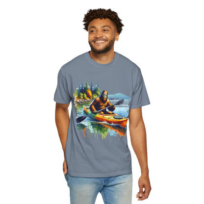Bigfoot Kayaking T-Shirt — Funny Sasquatch Paddle Graphic Tee