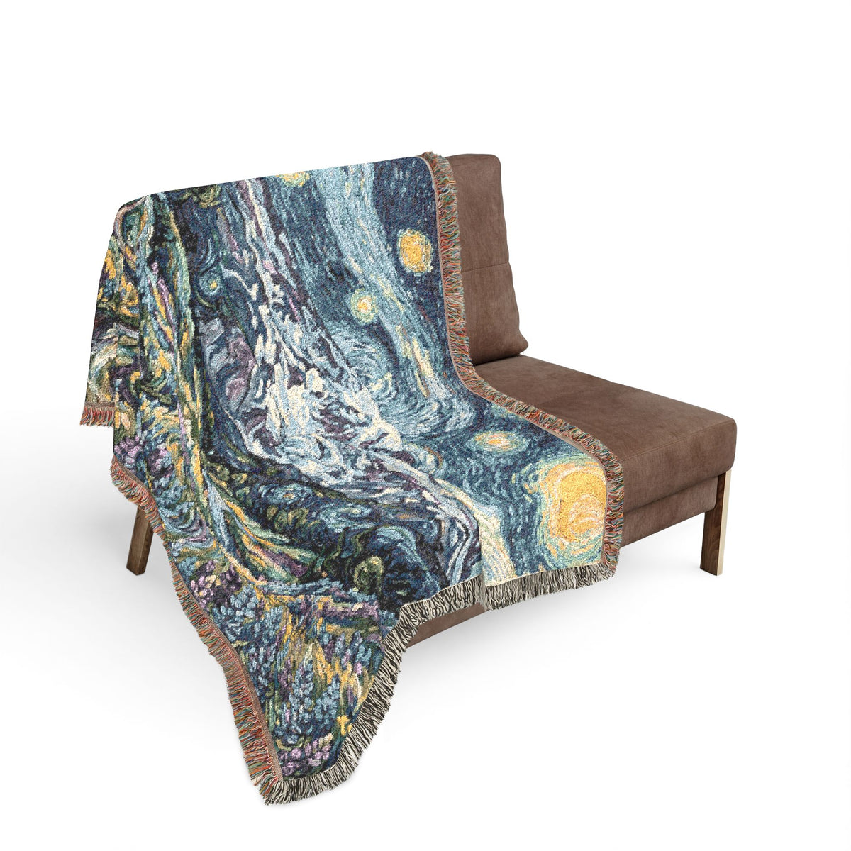 Starry Night Woven Blanket / Mt Rainier with Lupines