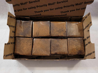 8 piece mexican hot chocolate fudge in priority shipping box