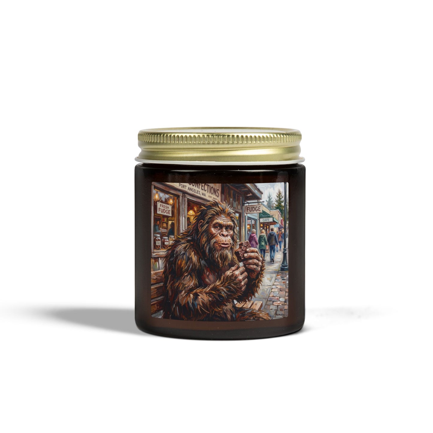 Coconut Apricot Scented Candle — Bigfoot Village Art Jar (4oz/9oz)