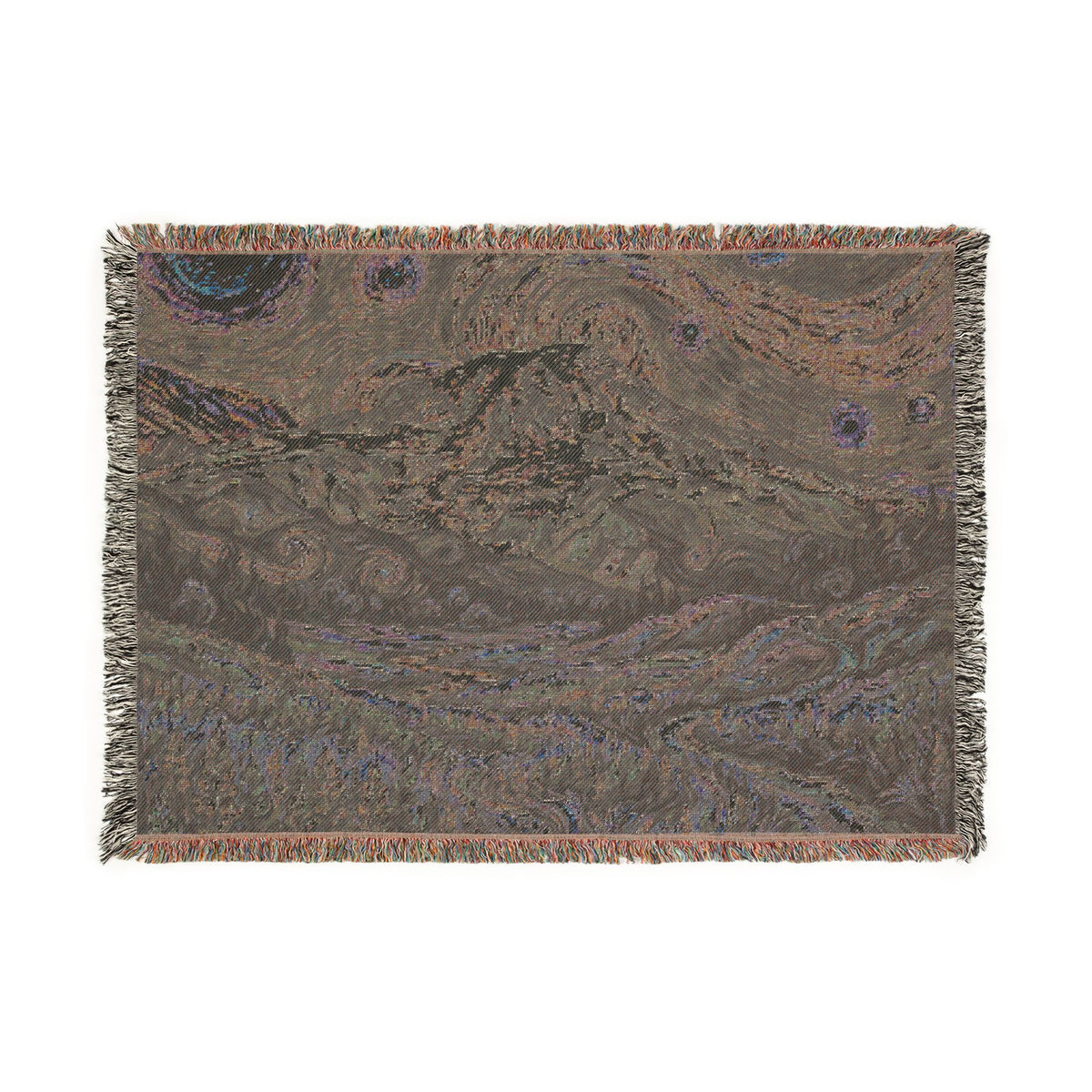 Starry Night Woven Blanket / Mt Rainier with Lupines
