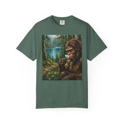 Bigfoot Meadow T-Shirt — Sasquatch in Forest Art Tee