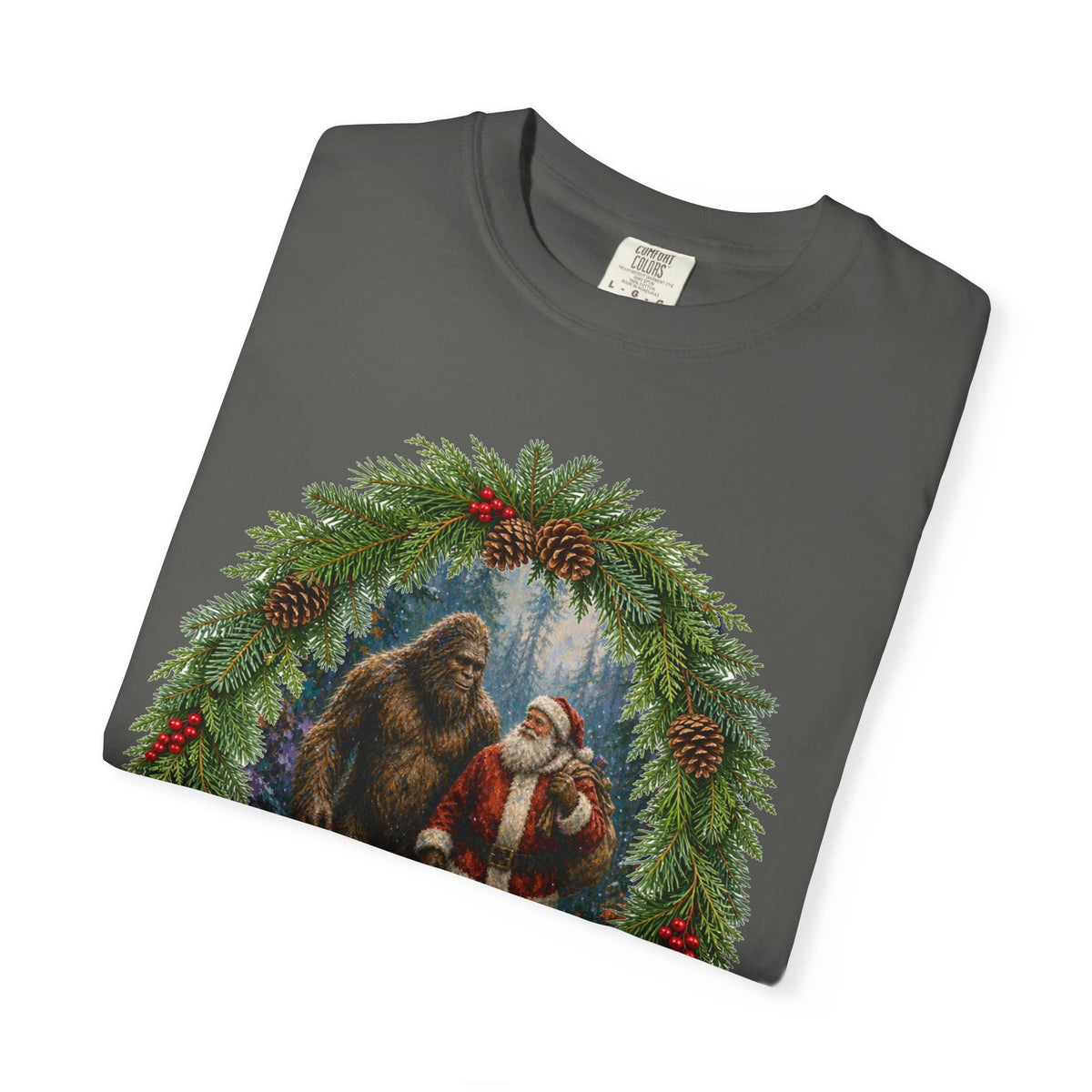 Santa & Sasquatch T-Shirt / Christmas Shirt / Bigfoot Tee