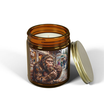 Coconut Apricot Scented Candle — Bigfoot Village Art Jar (4oz/9oz)