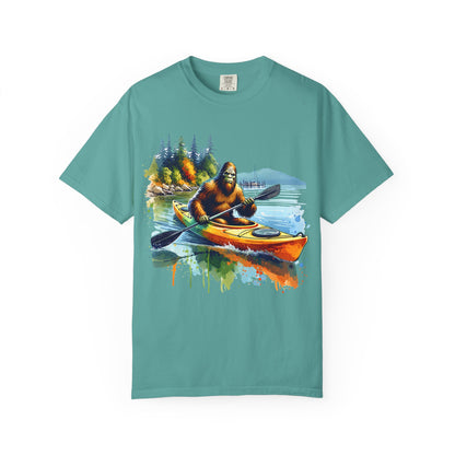 Bigfoot Kayaking T-Shirt — Funny Sasquatch Paddle Graphic Tee