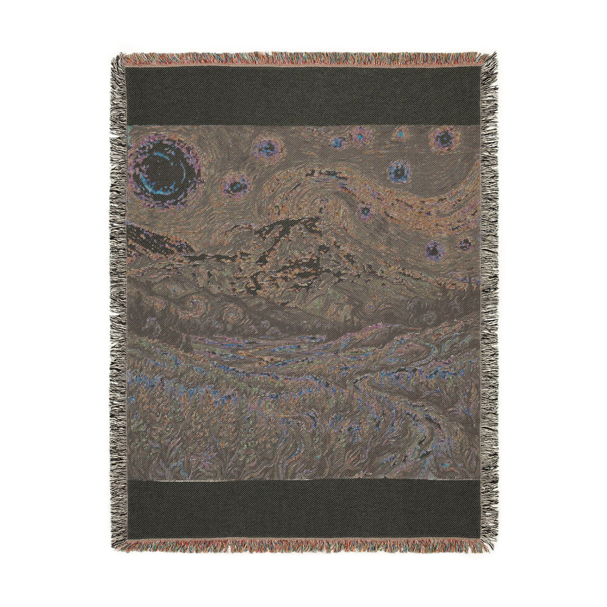 Starry Night Woven Blanket / Mt Rainier with Lupines