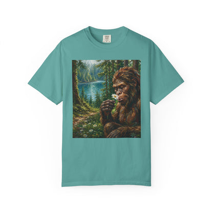 Bigfoot Meadow T-Shirt — Sasquatch in Forest Art Tee