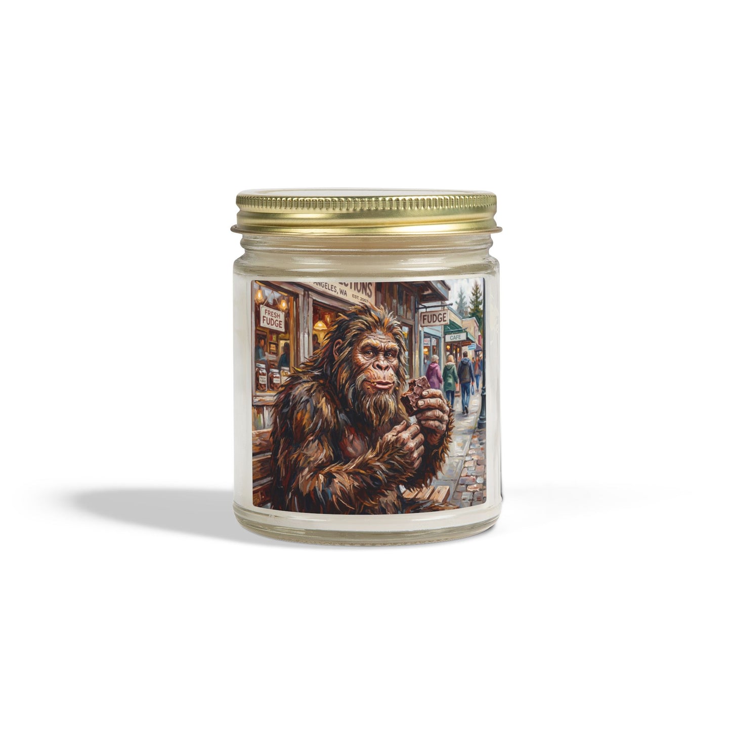Coconut Apricot Scented Candle — Bigfoot Village Art Jar (4oz/9oz)