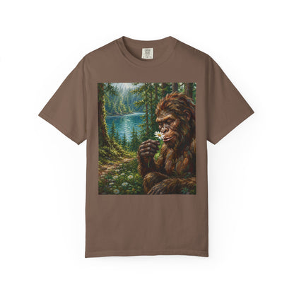 Bigfoot Meadow T-Shirt — Sasquatch in Forest Art Tee