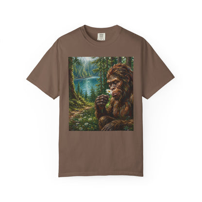 Bigfoot Meadow T-Shirt — Sasquatch in Forest Art Tee