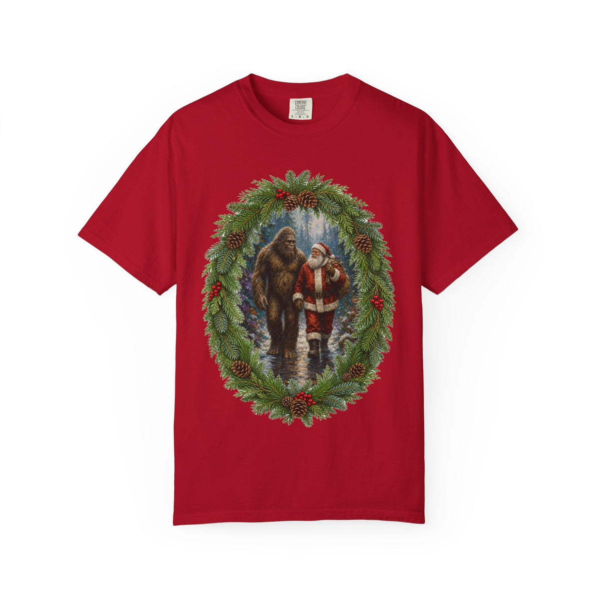 Santa & Sasquatch T-Shirt / Christmas Shirt / Bigfoot Tee