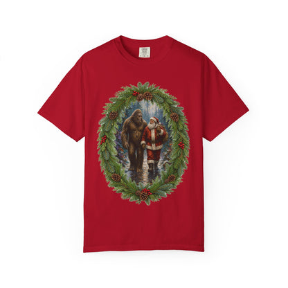 Santa & Sasquatch T-Shirt / Christmas Shirt / Bigfoot Tee
