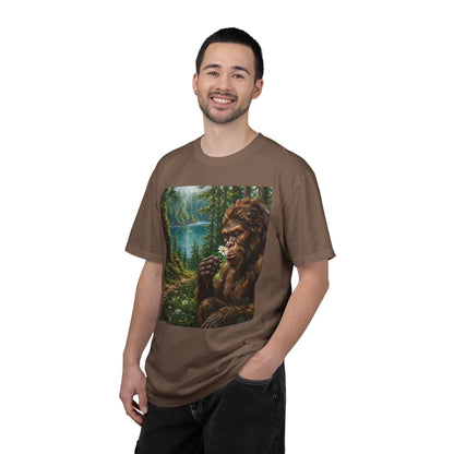 Bigfoot Meadow T-Shirt — Sasquatch in Forest Art Tee