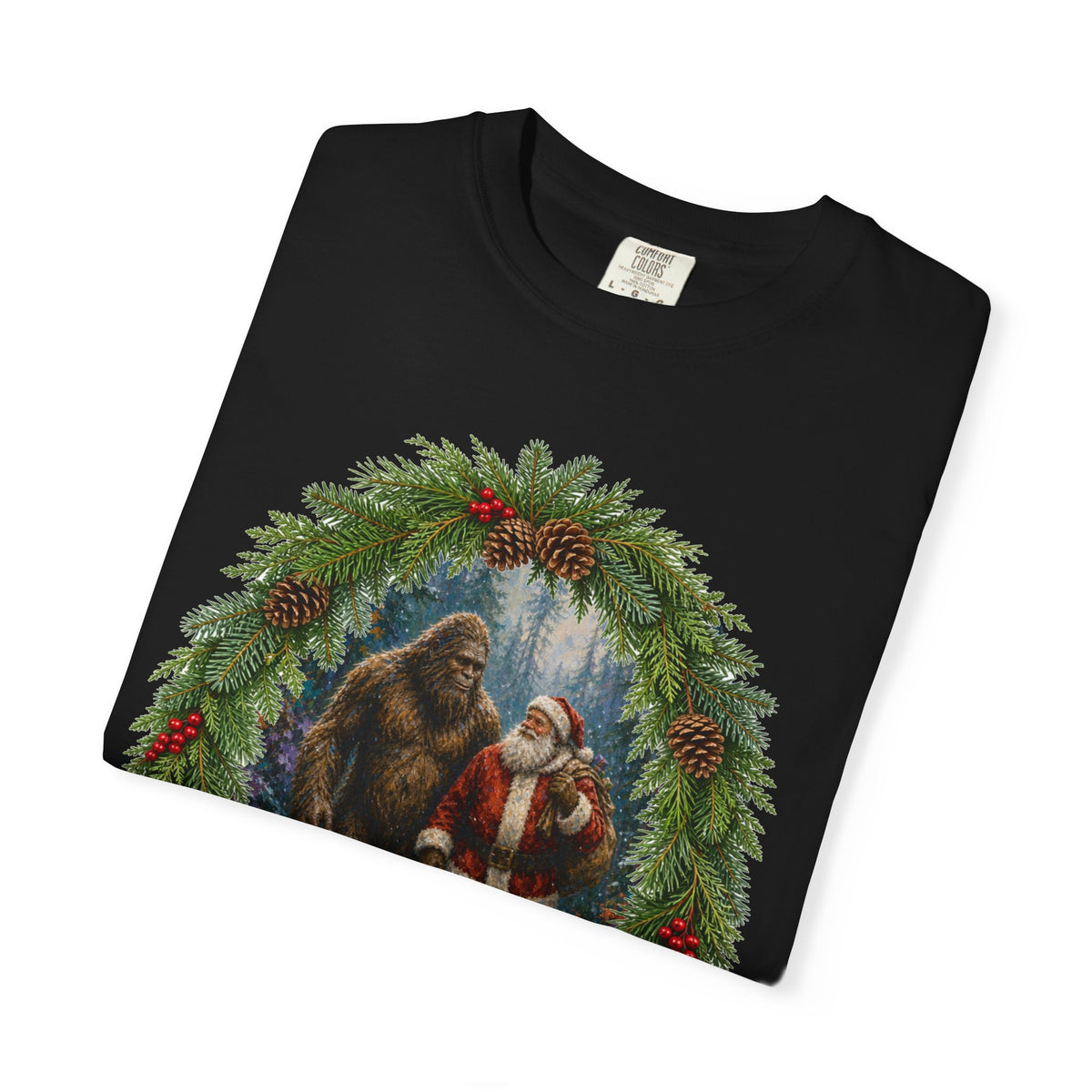 Santa & Sasquatch T-Shirt / Christmas Shirt / Bigfoot Tee