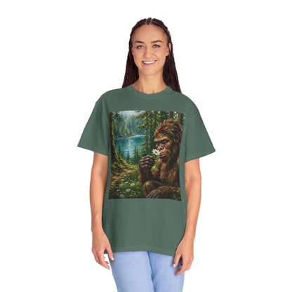 Bigfoot Meadow T-Shirt — Sasquatch in Forest Art Tee