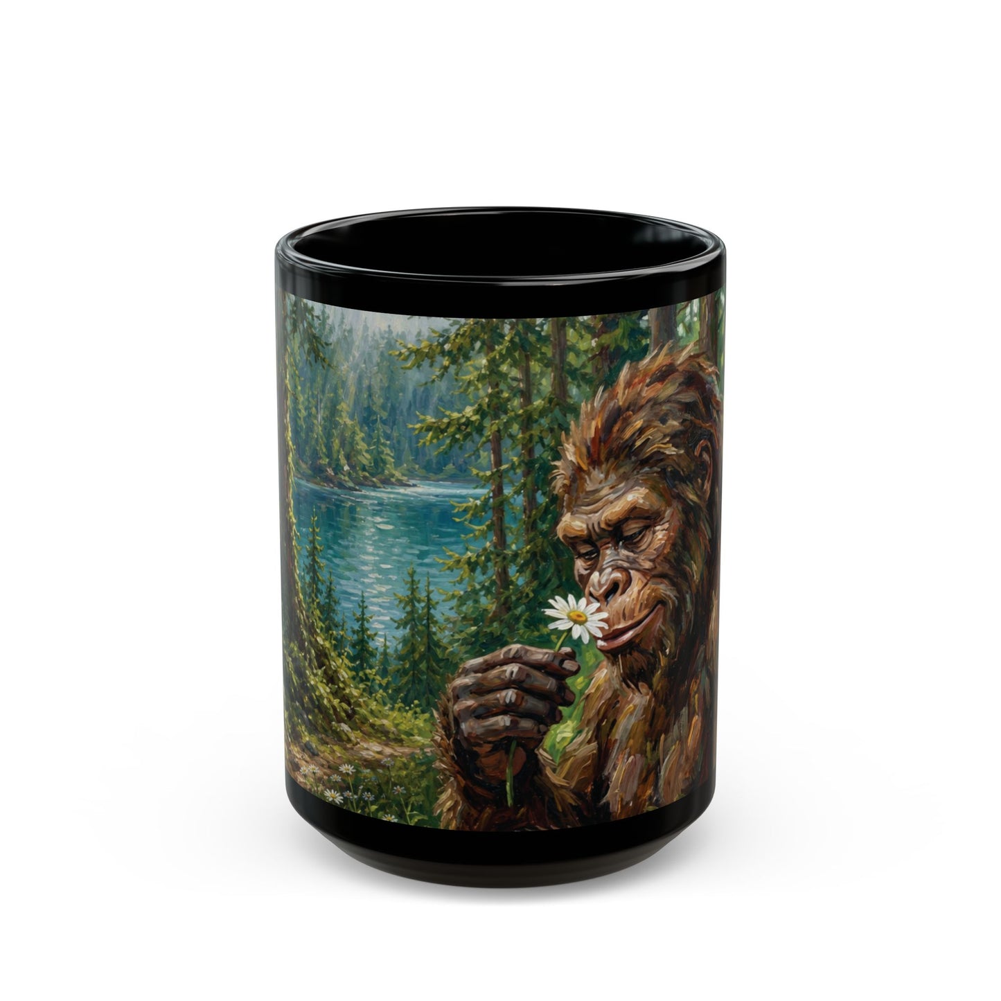 Bigfoot Forest Mug – Sasquatch Peaceful Nature Coffee Cup (11oz/15oz)
