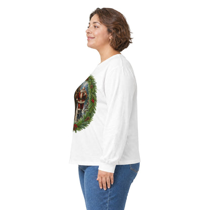 Santa with Sasquatch Christmas Long Sleeve Tee