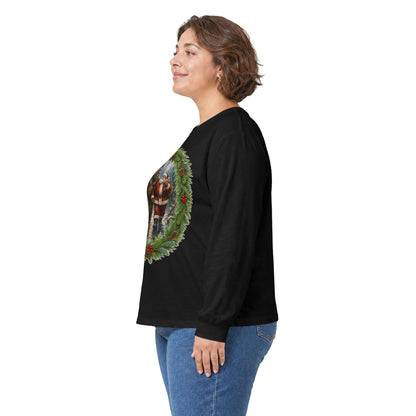 Santa with Sasquatch Christmas Long Sleeve Tee