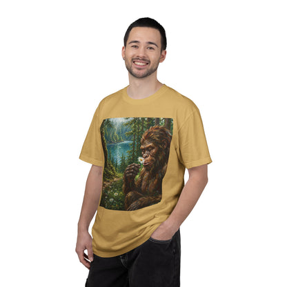 Bigfoot Meadow T-Shirt — Sasquatch in Forest Art Tee