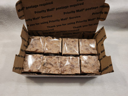 8 piece german chocolate cake fudge in priority shipping box