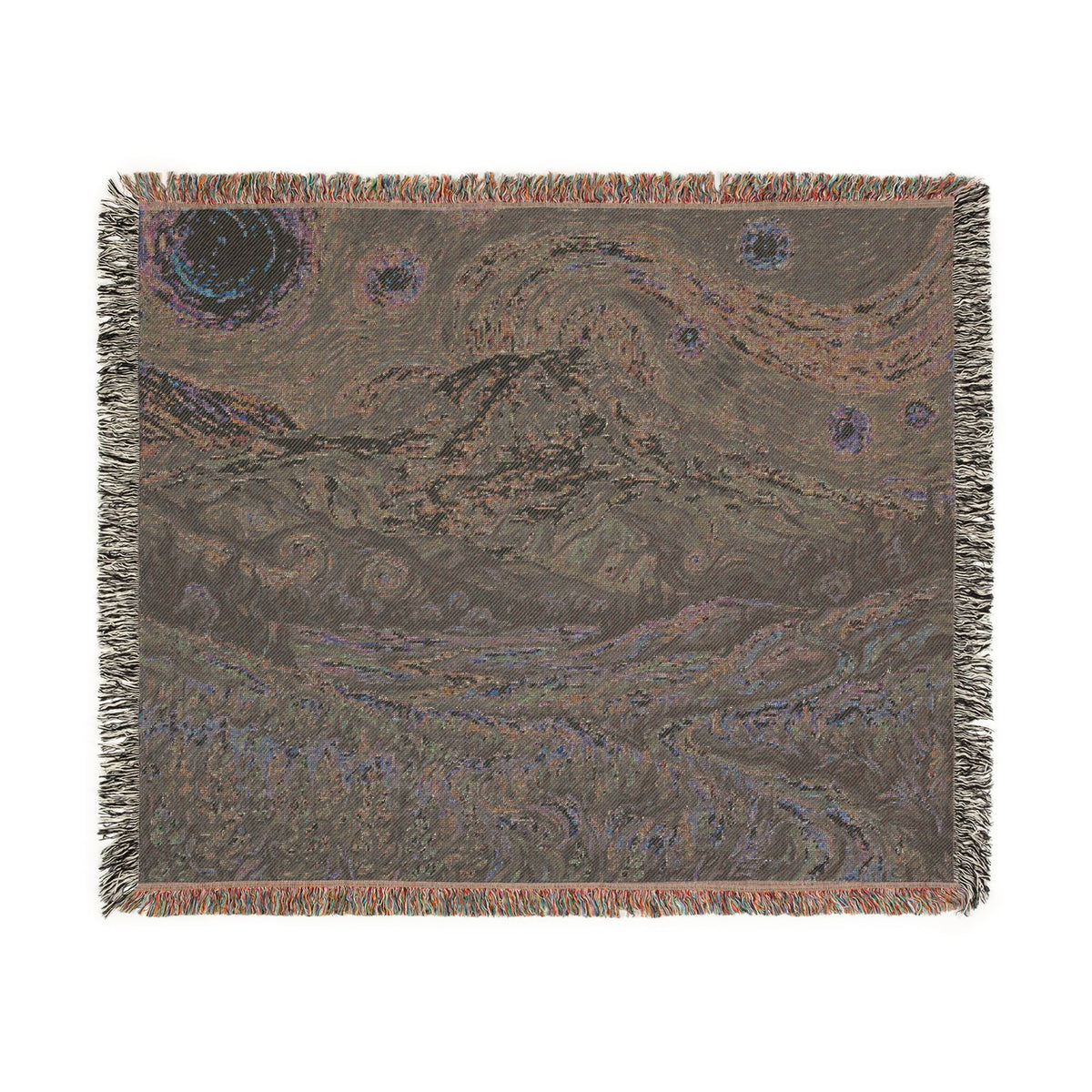 Starry Night Woven Blanket / Mt Rainier with Lupines