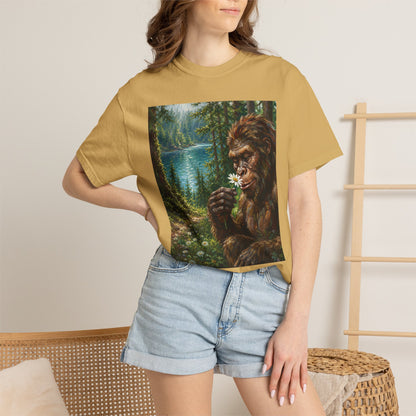 Bigfoot Meadow T-Shirt — Sasquatch in Forest Art Tee