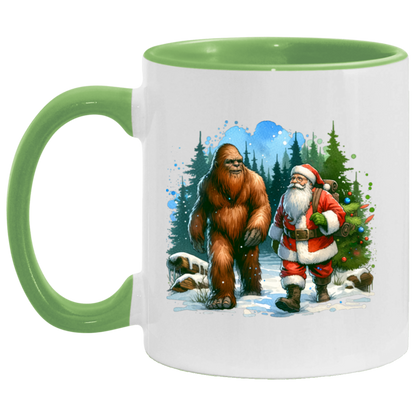 Santa & Sasquatch Black, White and Accent Mugs