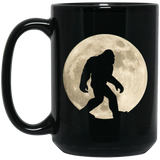 Sasquatch Moon Black Mugs