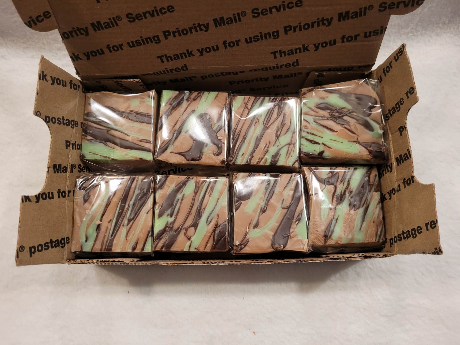 8 Piece shipping box of Irish Cream Fudge