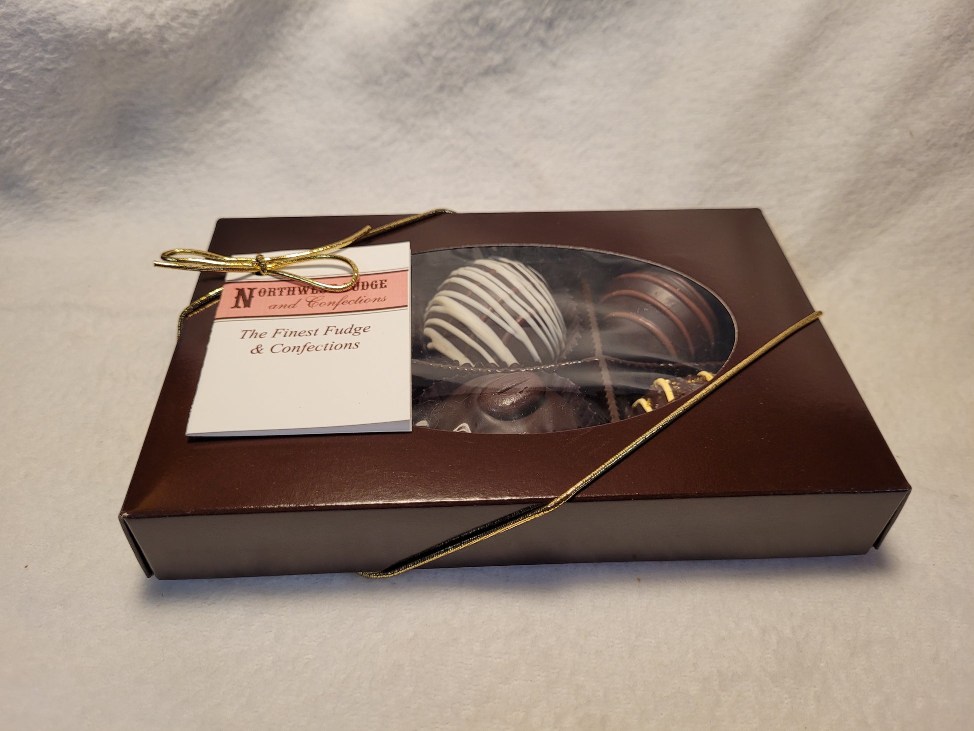 6 Piece gift box of large truffles with strap and card