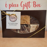 6 piece fudge sampler in a gift box