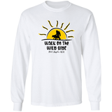 Sasquatch and Wolf Sunset - WILD SIDE - PA LS Ultra Cotton T-Shirt