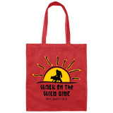 Sasquatch and Wolf Sunset - WILD SIDE - PA Canvas Tote Bag