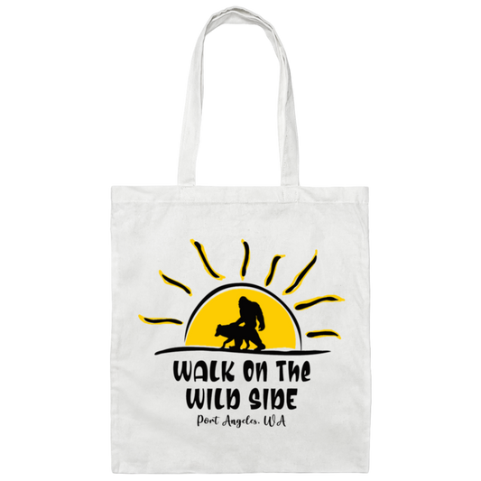 Sasquatch and Wolf Sunset Tote Bag