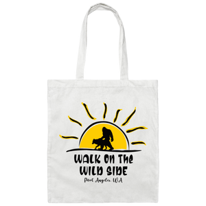 Sasquatch and Wolf Sunset Tote Bag