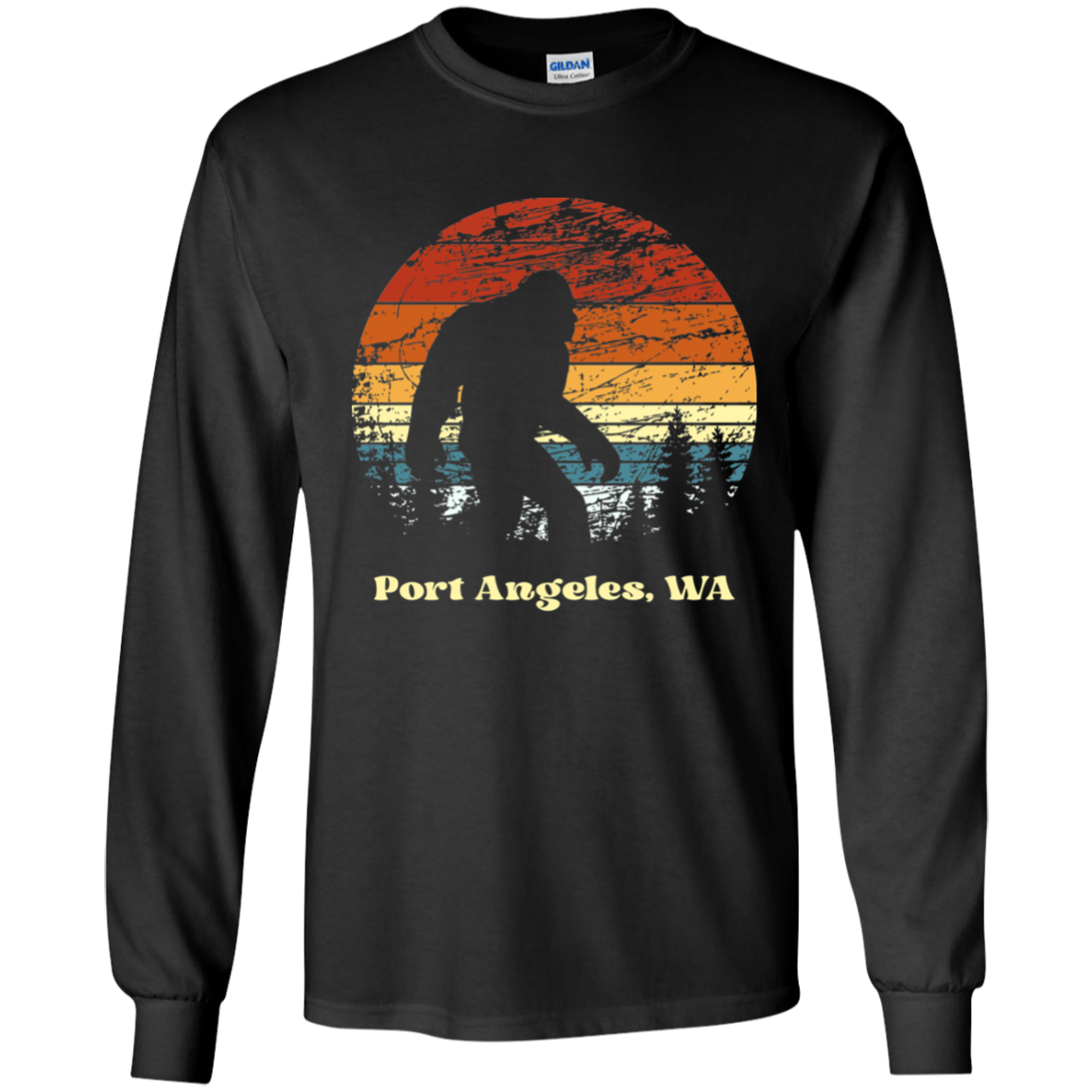 Retro Sunset Sasquatch PA Grunge - Youth Long Sleeve T-Shirt