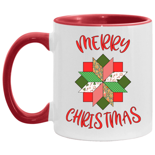 Merry Christmas Star Accent Mug