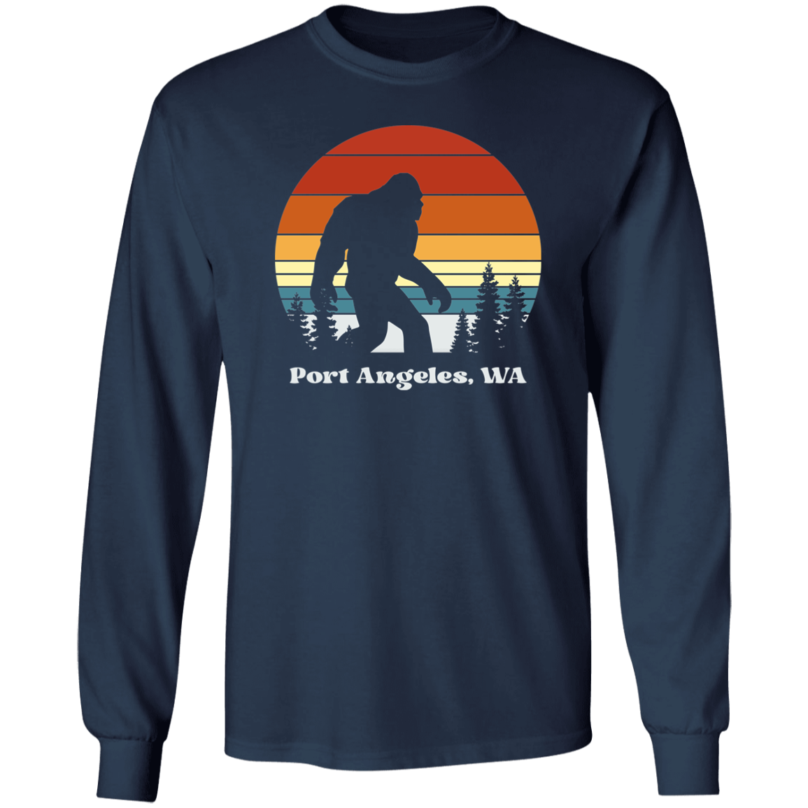 Retro Sunset Sasquatch - Port Angeles Shirts