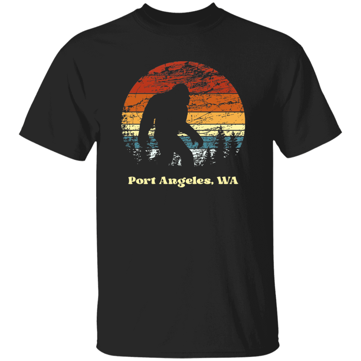 Retro Sunset Sasquatch PA Grunge Youth 5.3 oz 100% Cotton T-Shirt
