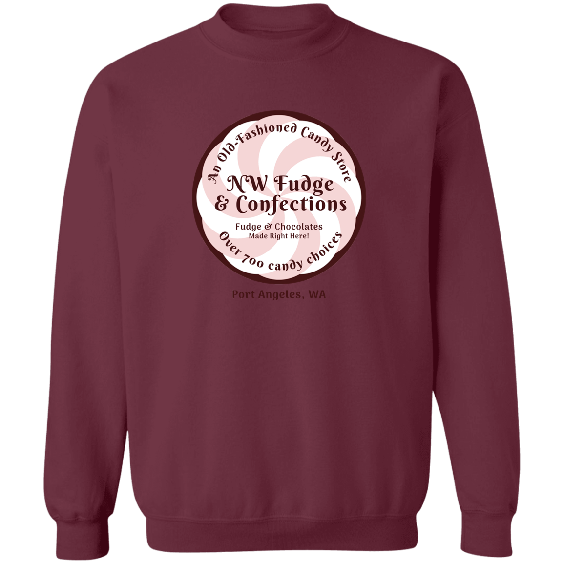 NW Fudge & Confections Crewneck Pullover Sweatshirt